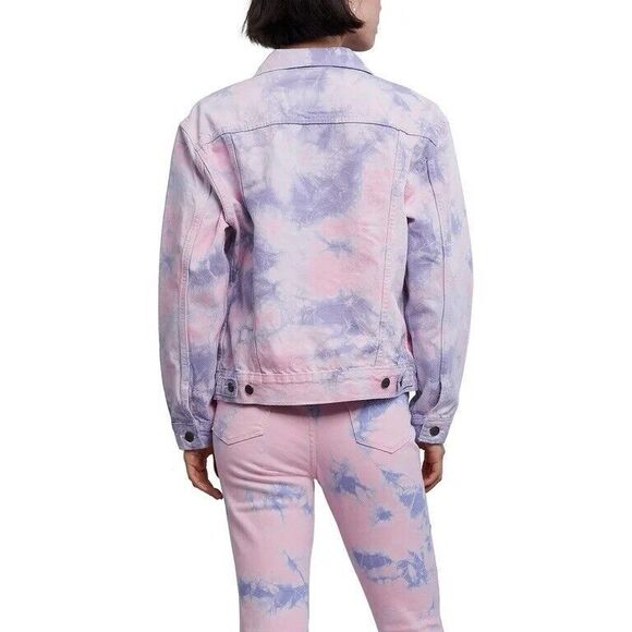 Levi’s Ex-boyfriend Trucker Pink/Purple Tie Dye Women’s S Jacket Size Small NWT - Picture 2 of 13
